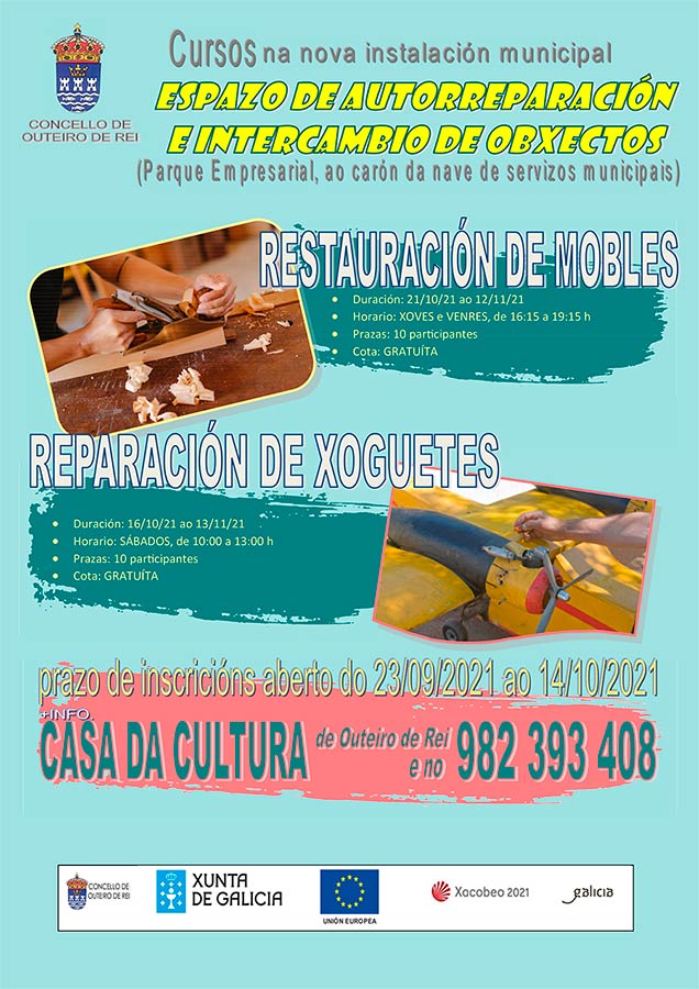 CURSOS DE RECICLAXE DE MOBLES E DE REPARACIÓN DE XOGUETES CURSOS DE RECICLAXE DE MOBLES E DE REPARACIÓN DE XOGUETES