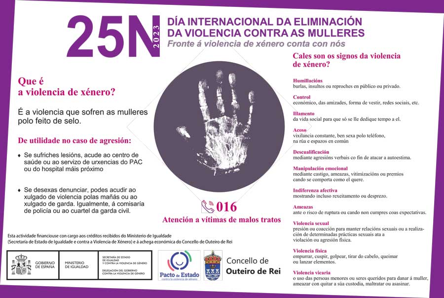 25 N Día internacional da eliminación da violencia contra as mulleres