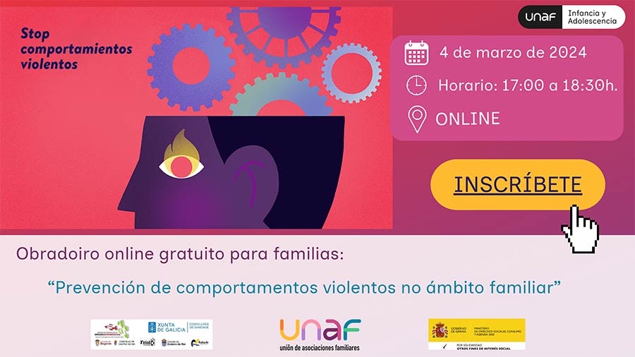 ENCONTRO ONLINE PARA FAMILIAS: Prevención de comportamentos violentos no ámbito familiar