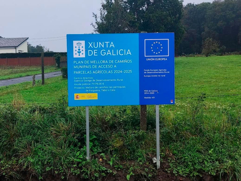 CArtel do plan de mellora de camiños rurais 2024-2025